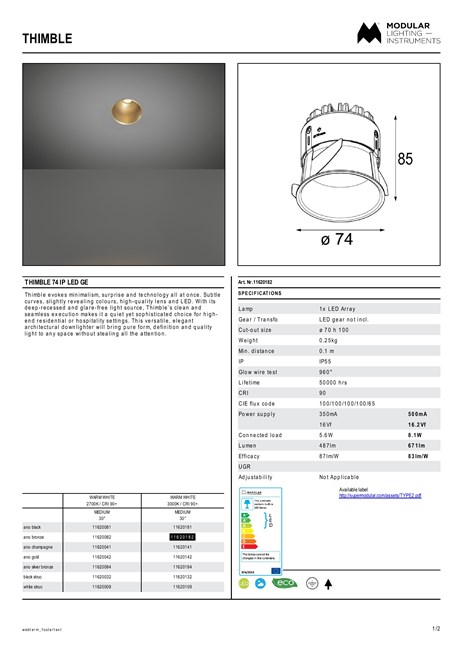 THIMBLE Recessed LED round spotlight By Modular Lighting Instruments ...