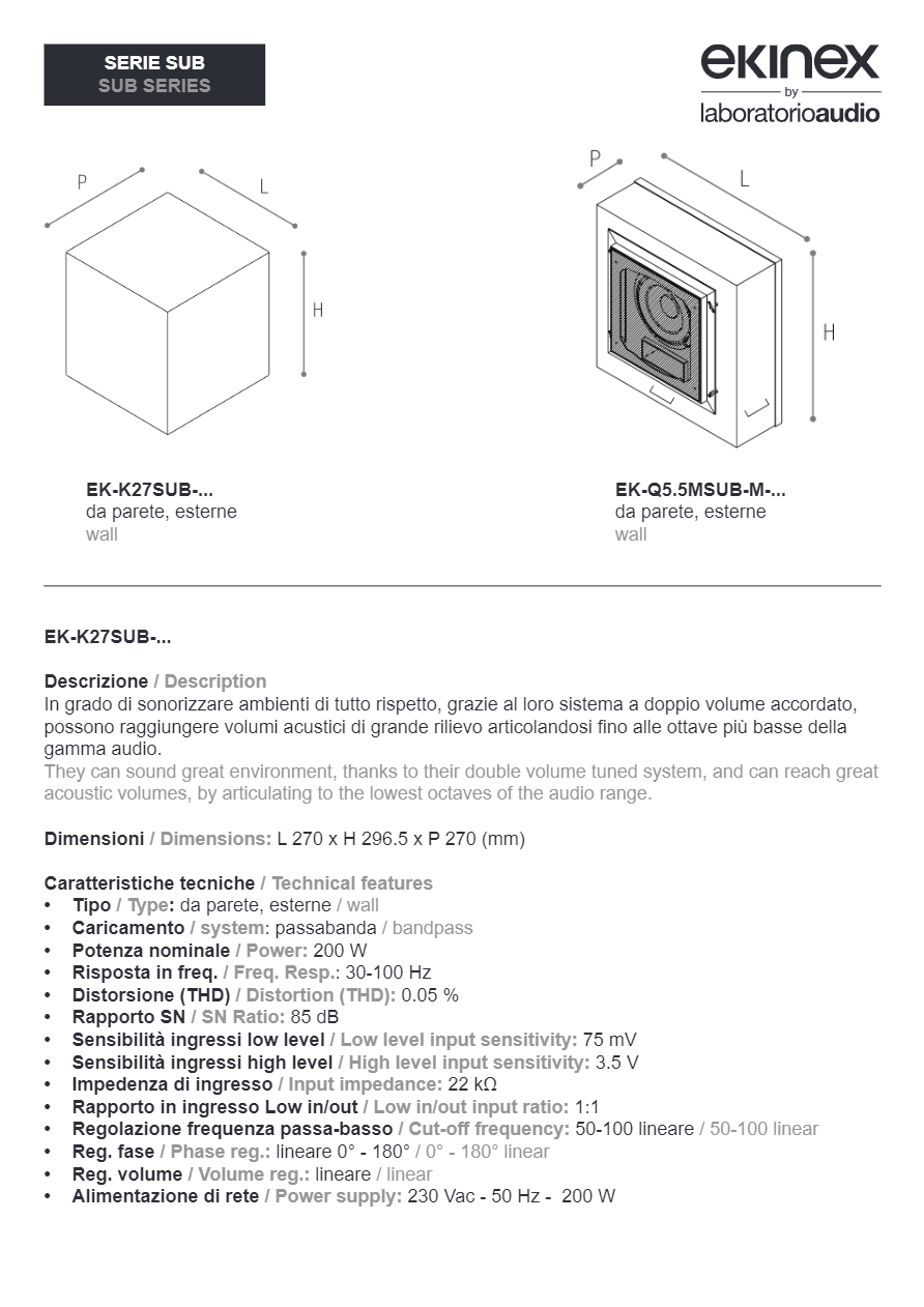 Catalogo SERIE SUB (it, en)