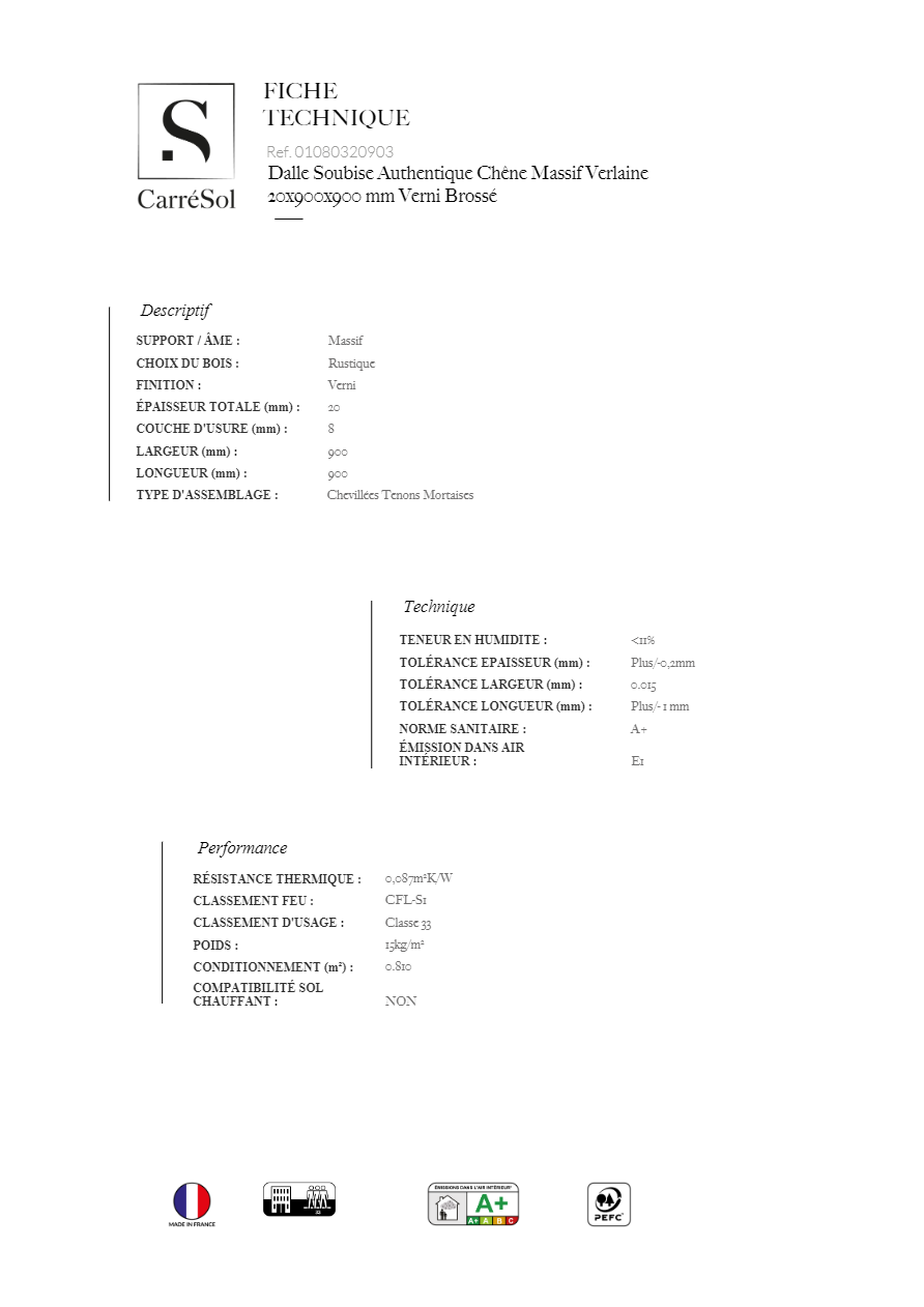 Catalogo Dalle Soubise Authentique Chêne Massif Verlaine - FT (fr)