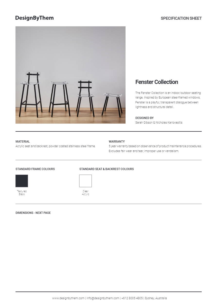 FENSTER High acrylic stool with back By DesignByThem | design Sarah ...