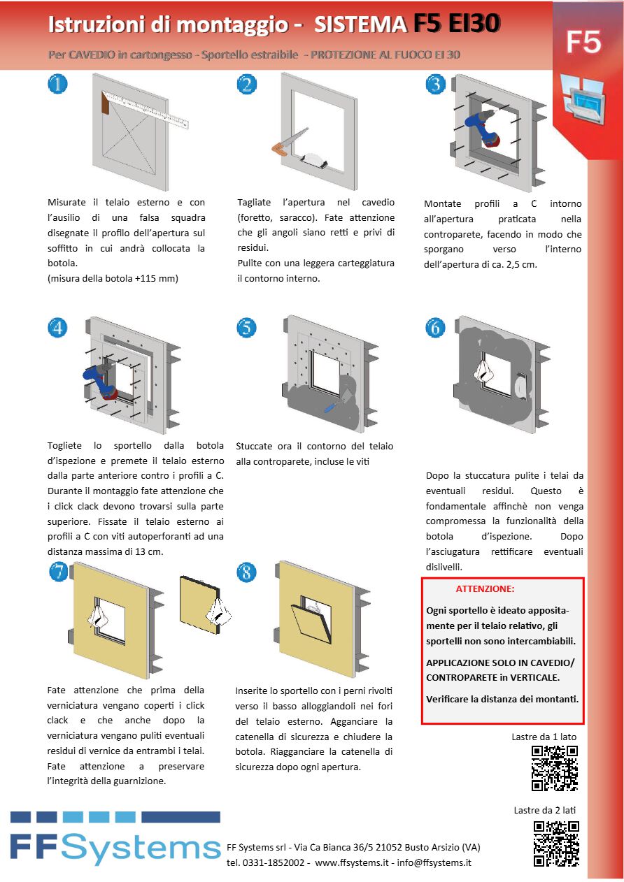 Catalogo MANUALE DI MONTAGGIO F5 EI30 (it)
