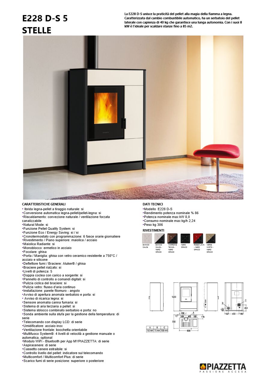 Catalogo E228 D-S 5 STELLE (Funzionamento LEGNA, SCARICO SUPERIORE) (it)