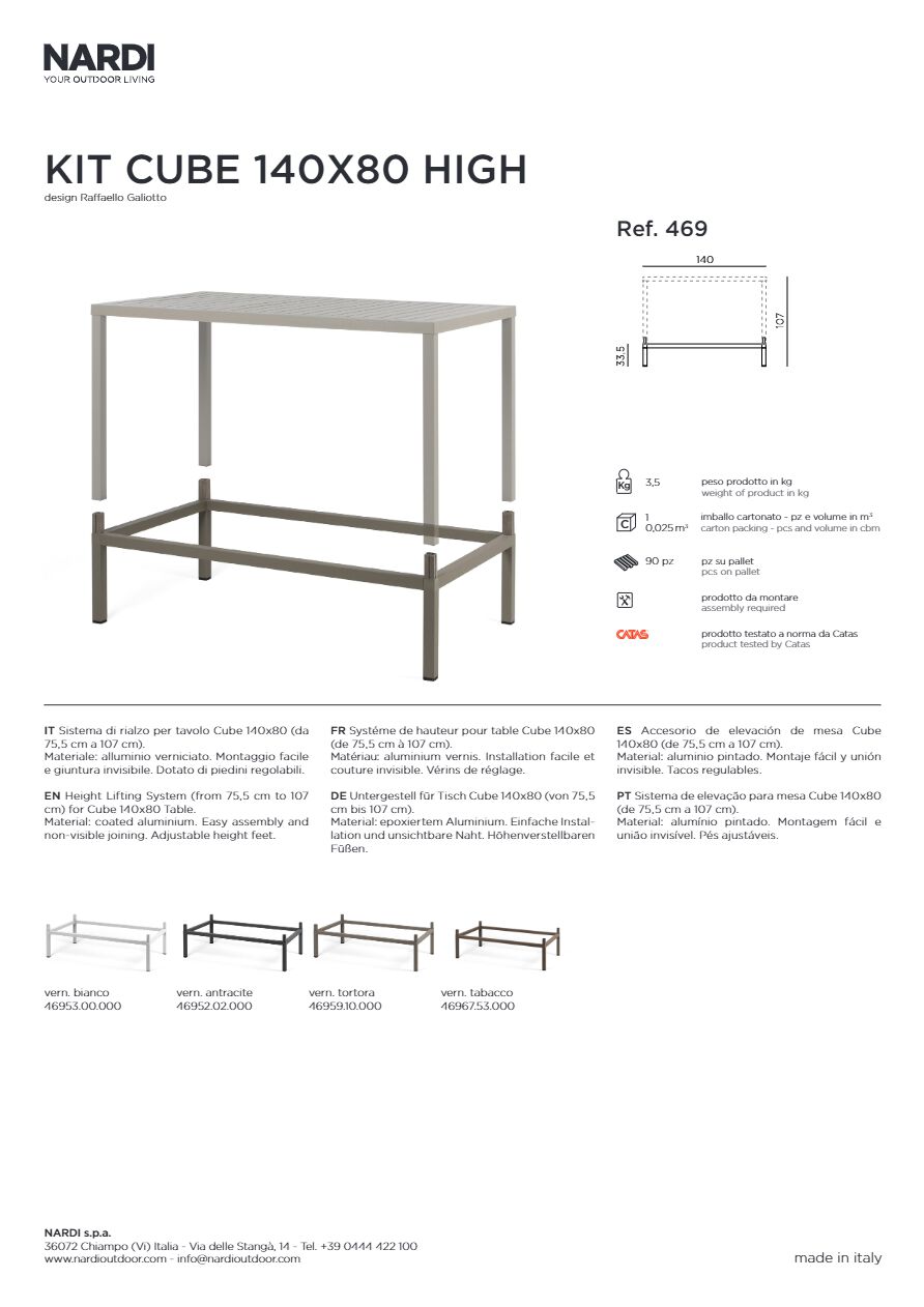 Catalogo Kit Cube 140x80 High 2025 (it, en, fr, de, es, pt)