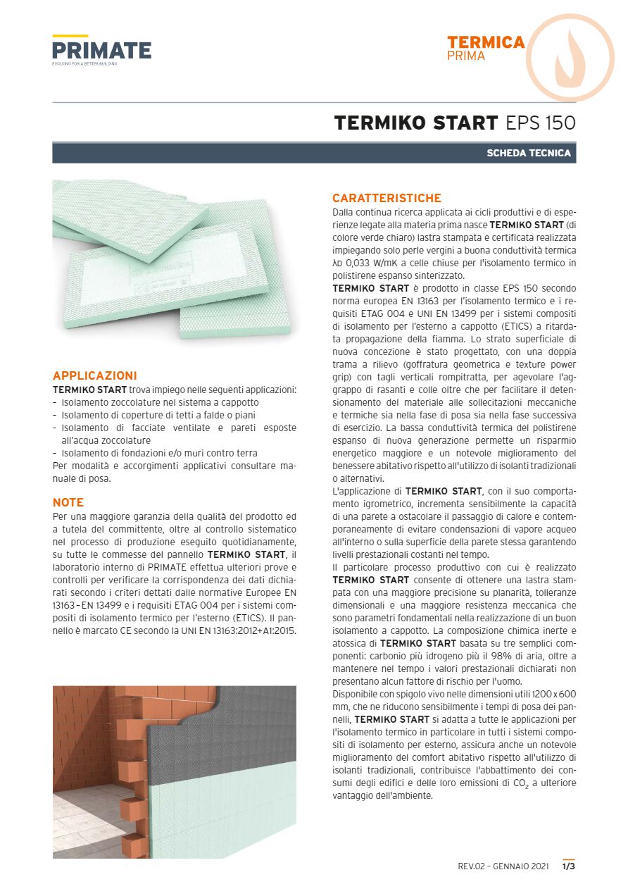 Catalogo Termiko Start EPS 150 - Scheda tecnica (it)