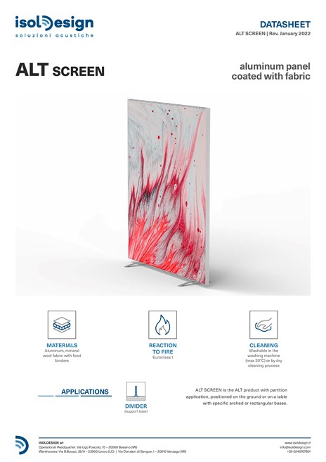 ALT SCREEN | Freestanding office screen ALT Collection By IsolDesign
