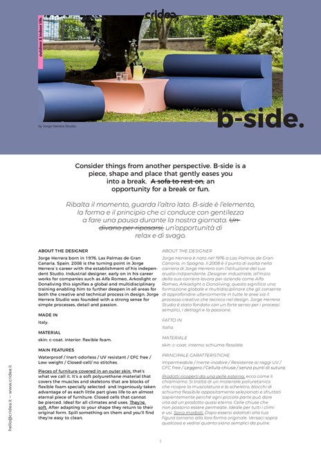 B-SIDE - data sheet (it, en)