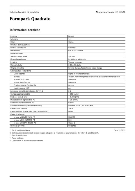 Catalogo Bauwerk - Scheda Tecnica - Rovere crema (it)