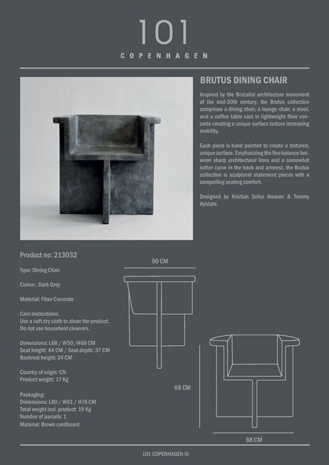 Brutus Dining Chair Dark Grey (en)