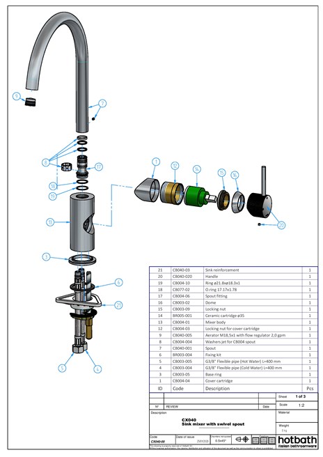 Catalogo CX040 istruzioni