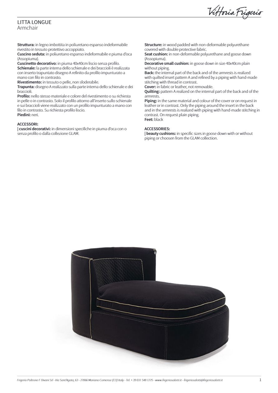 LITTA LONGUE Day bed By Vittoria Frigerio