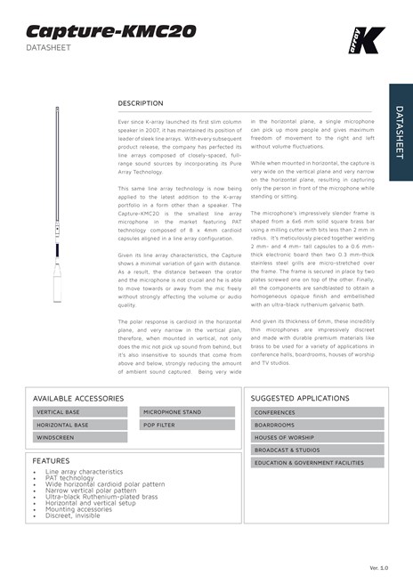 Capture KMC20H Datasheet