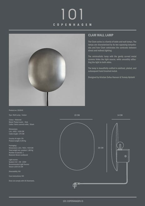 Clam Wall Lamp Zink (en)