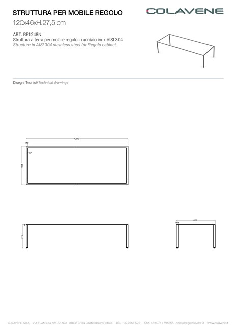 Catalogo Colavene - Specsheets - Regolo - Large size structure (it)