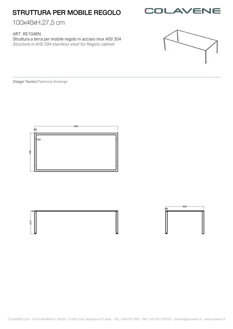 Catalogo Colavene - Specsheets - Regolo - Medium size structure (it)