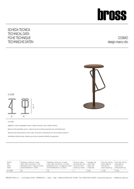 COSMO | Stool By BROSS design Marco Zito