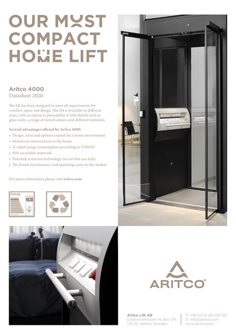 Electric Machine Room-Less lift ARITCO 4000 By Aritco
