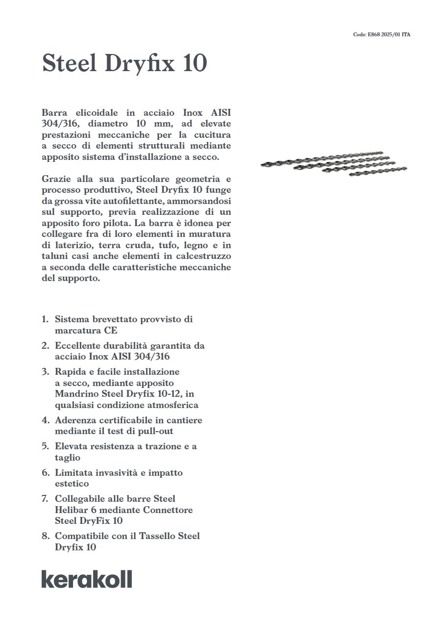 Catalogo Steel DryFix 10 - Scheda tecnica 2025 (it)