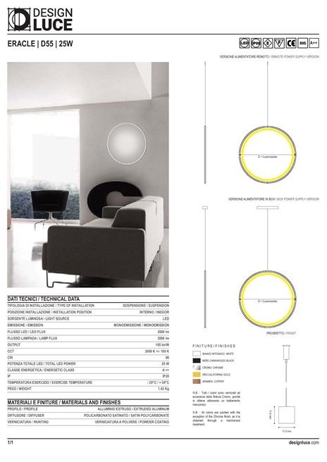 ERACLE pendant lamp By Design Luce design Luigi Cerbone