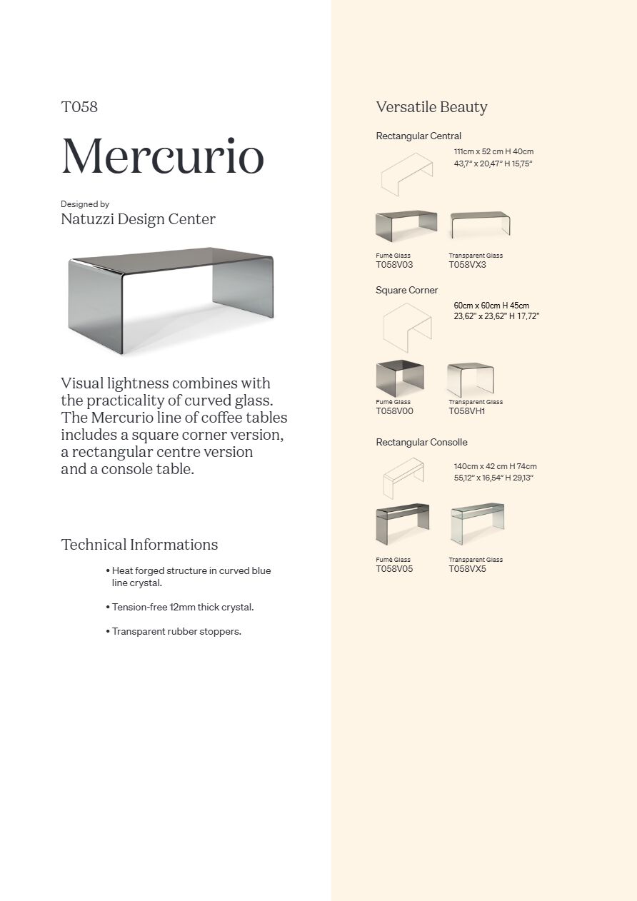 MERCURIO Console table By Natuzzi Italia