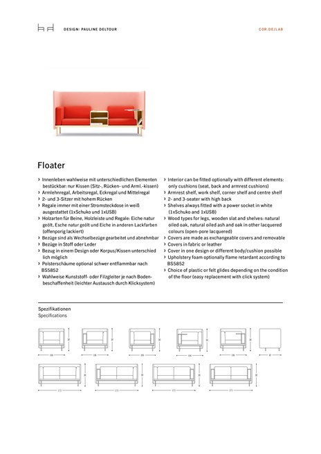 FLOATER 沙发 By COR | design Pauline Deltour