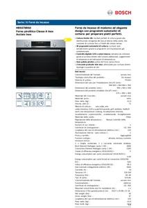 Forno da incasso elettrico pirolitico in acciaio inox classe A HBS578BS0 |  Forno classe A - BOSCH