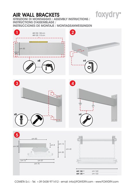 FOXYDRY AIR | Wall-mounted drying rack Steel drying rack By Foxydry