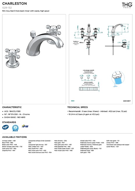 CHARLESTON Basin Mixer By THG Paris