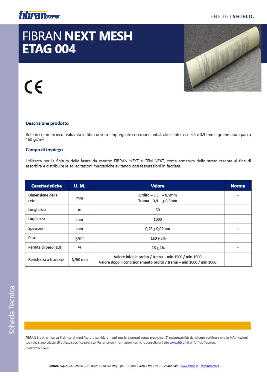 FIBRAN NEXT MESH Rete per isolamento in fibra di vetro By Fibran