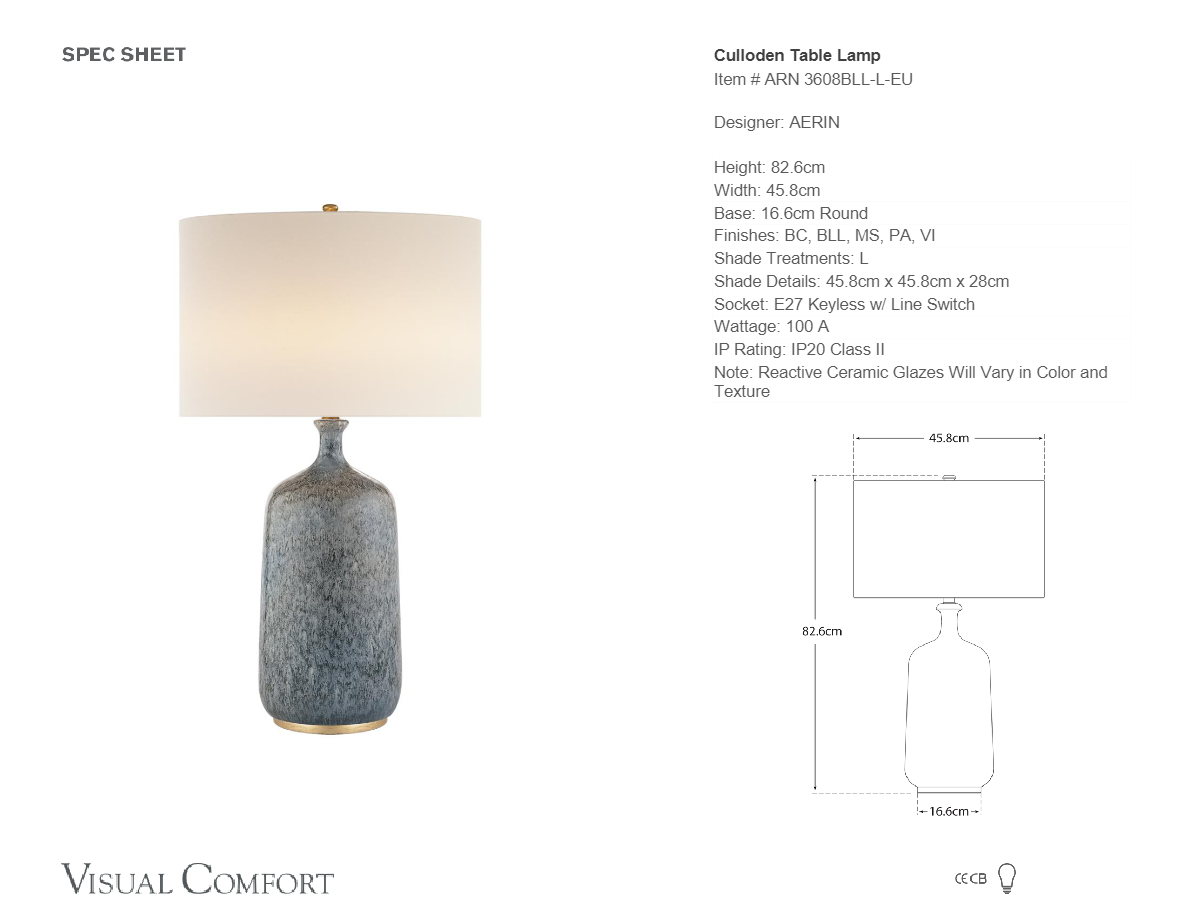 CULLODEN Lampada da tavolo By Visual Comfort Europe