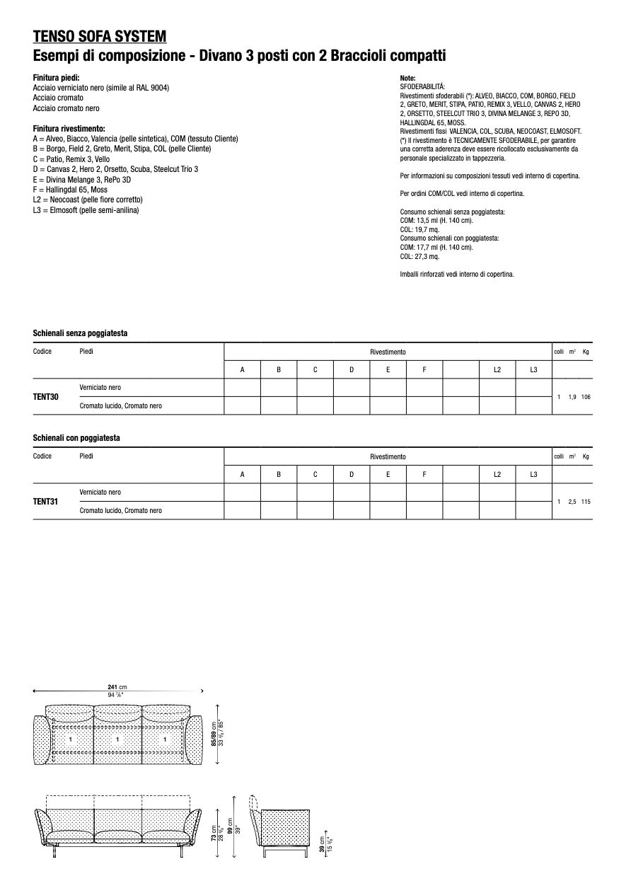 Kristalia - Tenso 3 posti braccioli compatti (it)
