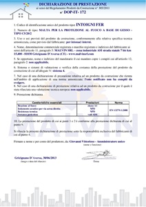 INTOIGNI FER dichiarazione di prestazione