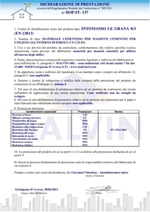 INTOMASSO LE dichiarazione di prestazione