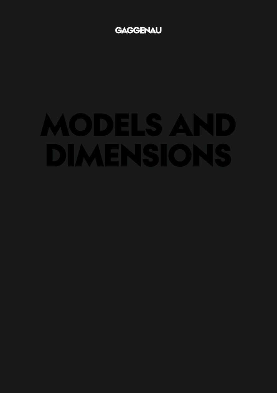Gaggenau - Modelli e dimensioni - 2026 (en)