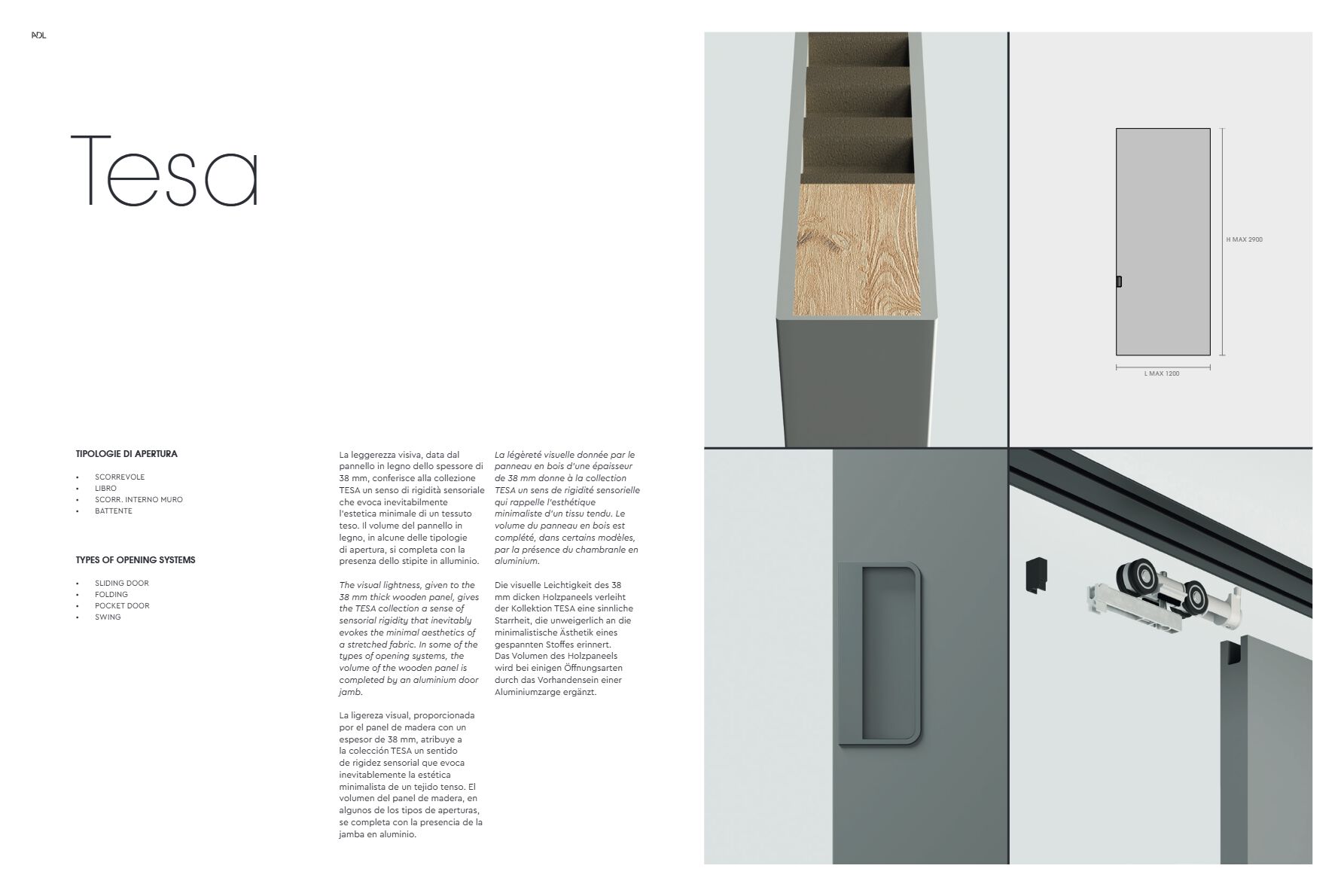 Catalogo Tesa technical sheet (it, en, fr, de, es)