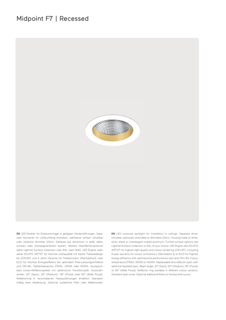 MIDPOINT F7 Recessed LED spotlight By Lightnet