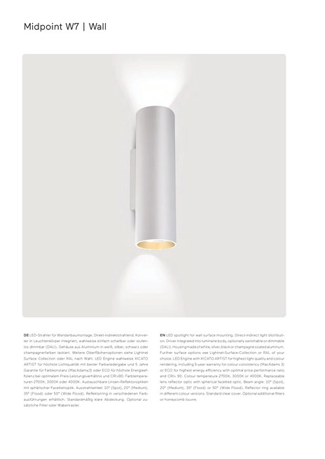 MIDPOINT W7 Wall lamp By Lightnet
