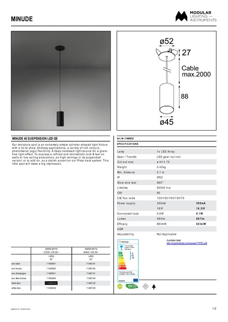 Catalogo Minude 45 suspension LED GE (en)