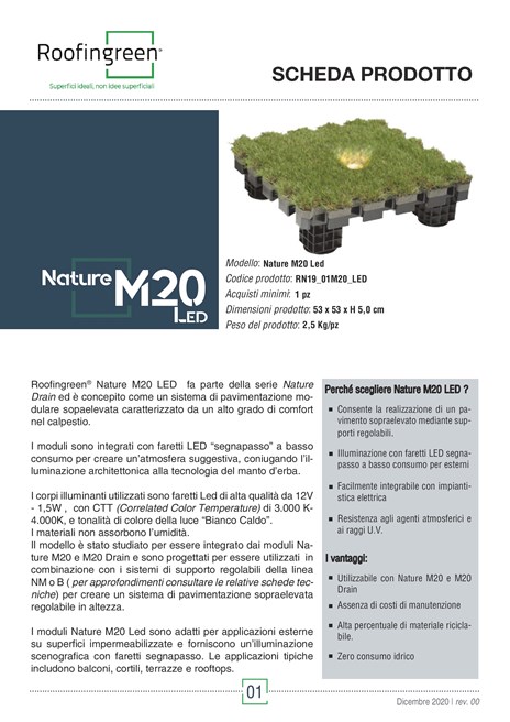 Catalogo Roofingreen® Nature M20 LED - SCHEDA TECNICA