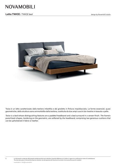 Novamobili TWICE double bed