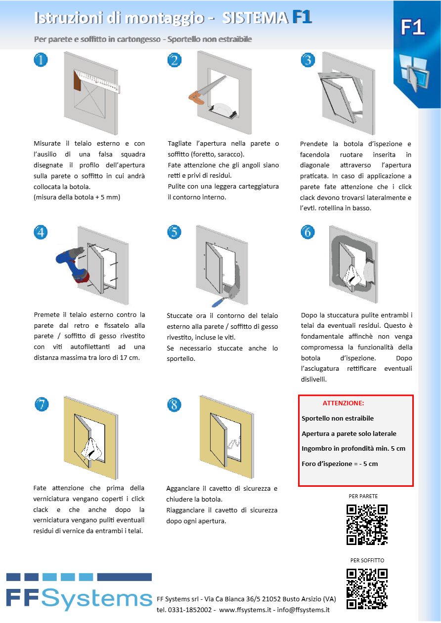 Catalogo MANUALE DI MONTAGGIO F1 (it)