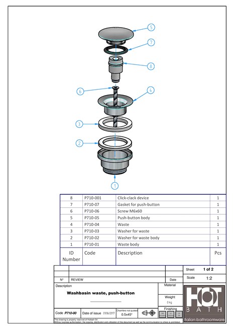 Catalogo P710 - scheda tecnica (en)