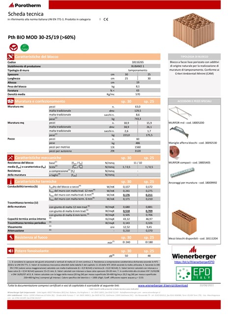 Catalogo POROTHERM BIO MODULARE 30-25/19 (60) (it)