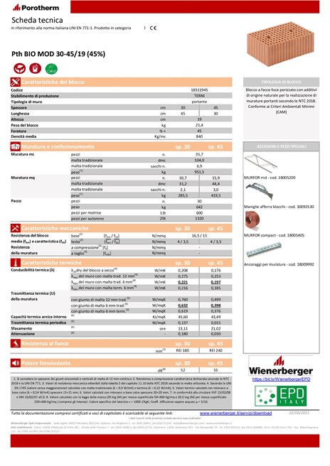 Catalogo POROTHERM BIO MODULARE 30-45/19 (45) (it)