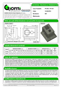 Catalogo Scheda tecnica PP070 - PP071