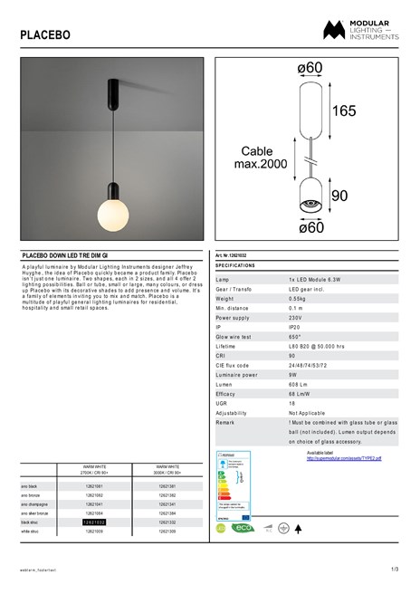 Catalogo Placebo down LED Tre dim GI (en)