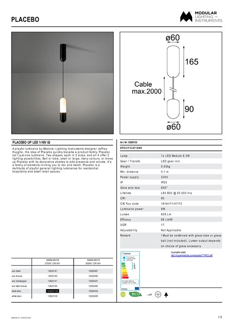 Catalogo Placebo up LED 1 10V GI (en)
