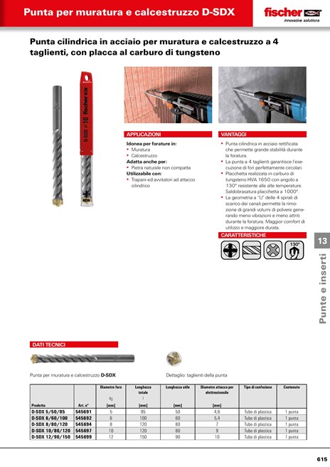 Punta per muratura e calcestruzzo D-SDX (it)