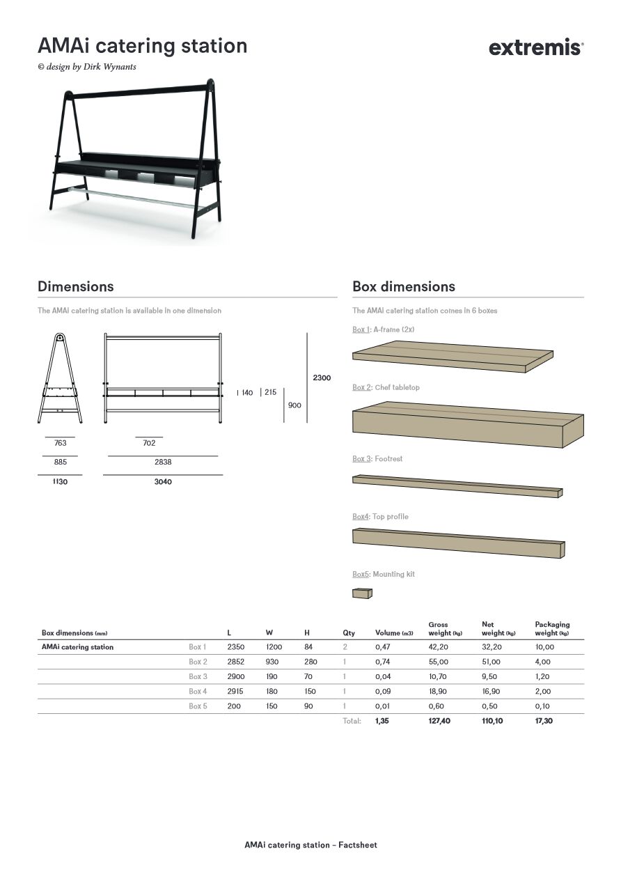 Extremis AMAI catering station data sheet (en)