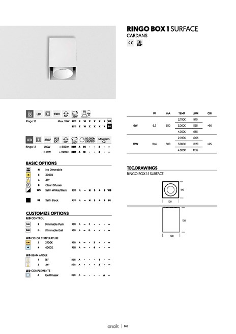 RINGO BOX SURFACE 1 Spot By ONOK Lighting