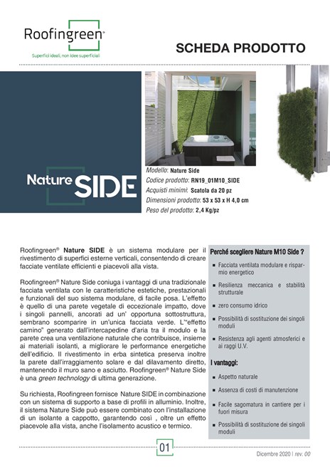 Catalogo Roofingreen® Nature SIDE - SCHEDA TECNICA